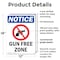 Signmission Gun Free Zone OSHA Notice Sign, Plastic, 12in W x 18in L, 2PK OS-2PACK-NS-P-1218-V-13178 - alternate 4